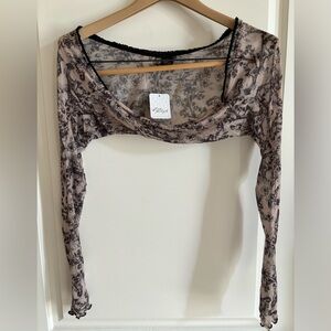 Beautiful long sleeve mesh bolero top